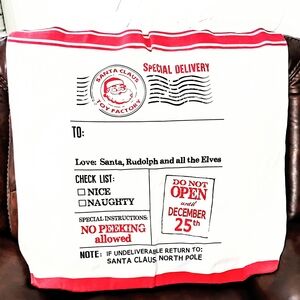 NWIT..Santa Claus Toy Factory Holiday Sack - Red and White